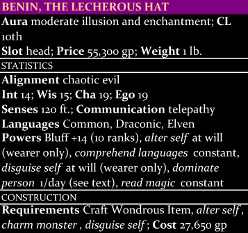 Benin, the Lecherous Hat]